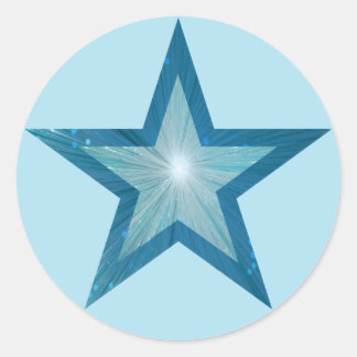 Blue Star sticker round pale blue