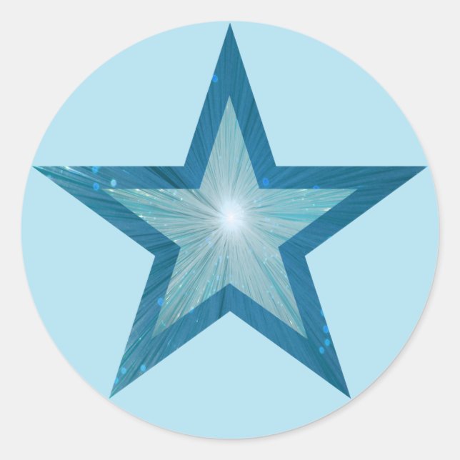 Blue Star sticker round pale blue (Front)