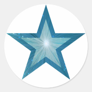 Blue Star sticker round white