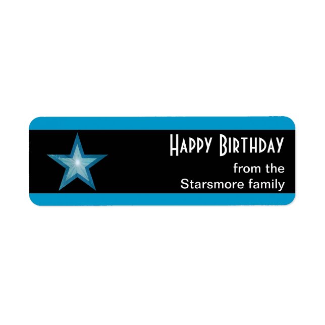 Blue Star stripe 'Happy Birthday' text black (Front)