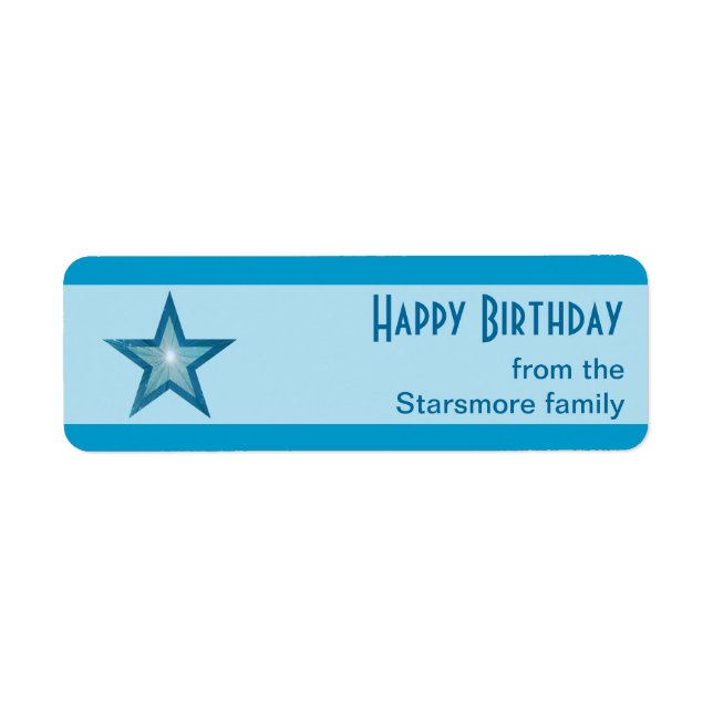 Blue Star stripe 'Happy Birthday' text pale (Front)