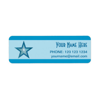 Blue Star stripe 'Name' text label small blue