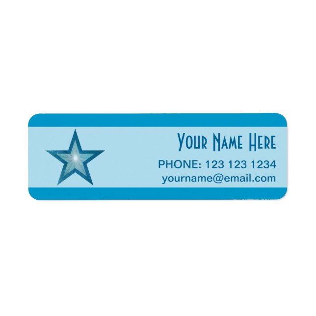 Blue Star stripe 'Name' text label small blue (Front)