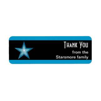 Blue Star stripe 'Thank You' text small black