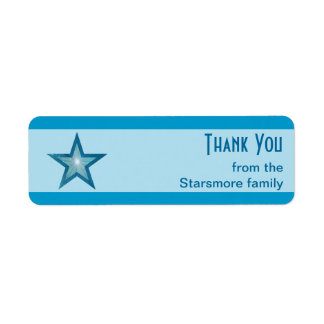 Blue Star stripe Thank You text small pale