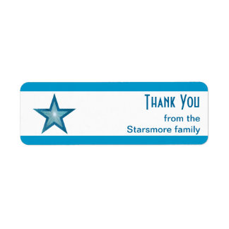 Blue Star stripe 'Thank You' text small white