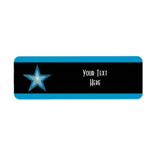 Blue Star stripe 'Your Text' label white black