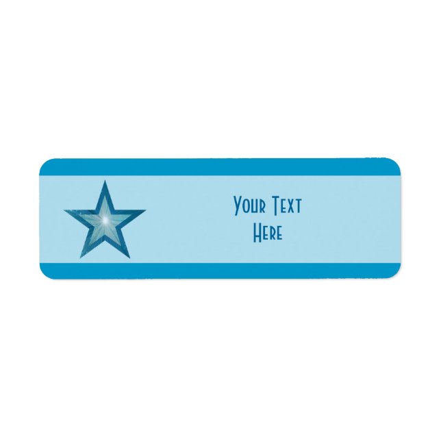 Blue Star stripe 'Your Text' pale blue (Front)