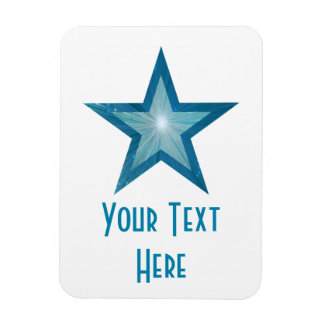 Blue Star 'Text' flexible magnet vertical white