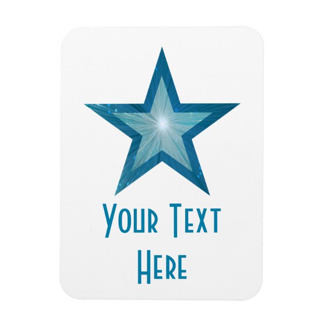 Blue Star 'Text' flexible magnet vertical white (Vertical)