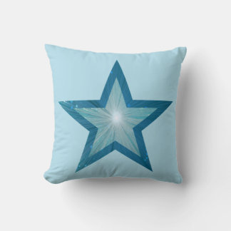 Blue Star 'Text' throw pillow square pale blue
