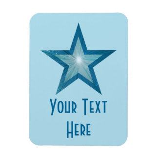 Blue Star 'Text' vertical pale blue flexible Magnet
