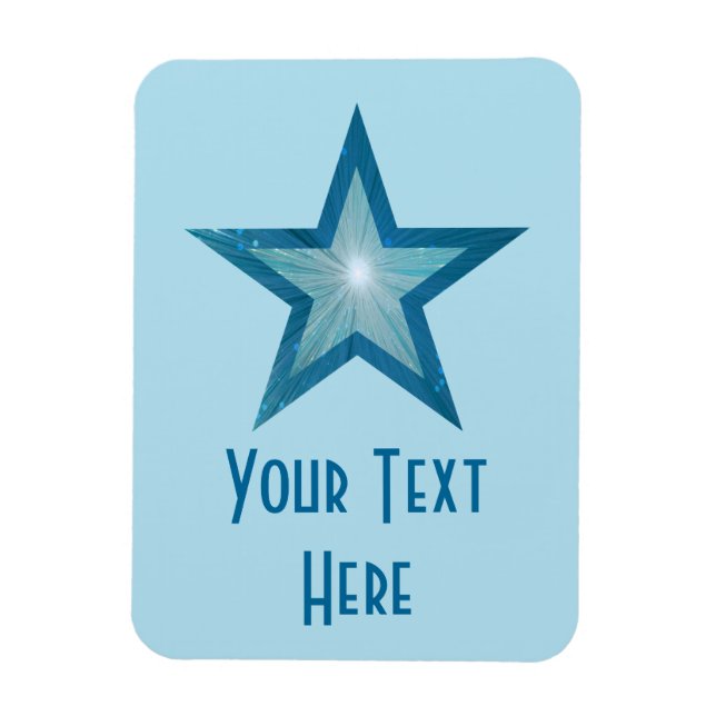 Blue Star 'Text' vertical pale blue flexible Magnet (Vertical)