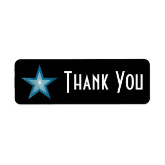 Blue Star 'Thank you' label small black