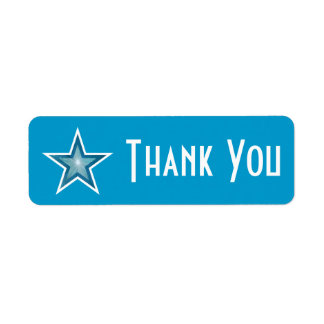 Blue Star 'Thank you' label small blue