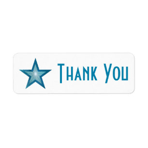 Blue Star 'Thank you' label small white