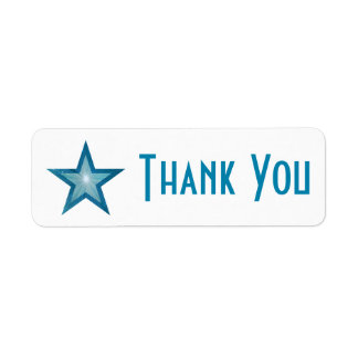 Blue Star 'Thank you' label small white