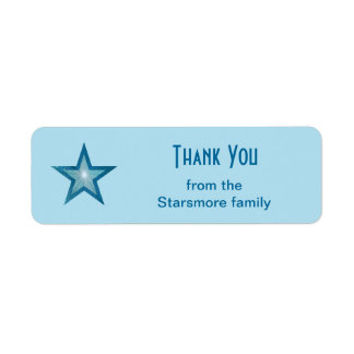 Blue Star 'Thank You' text small pale blue
