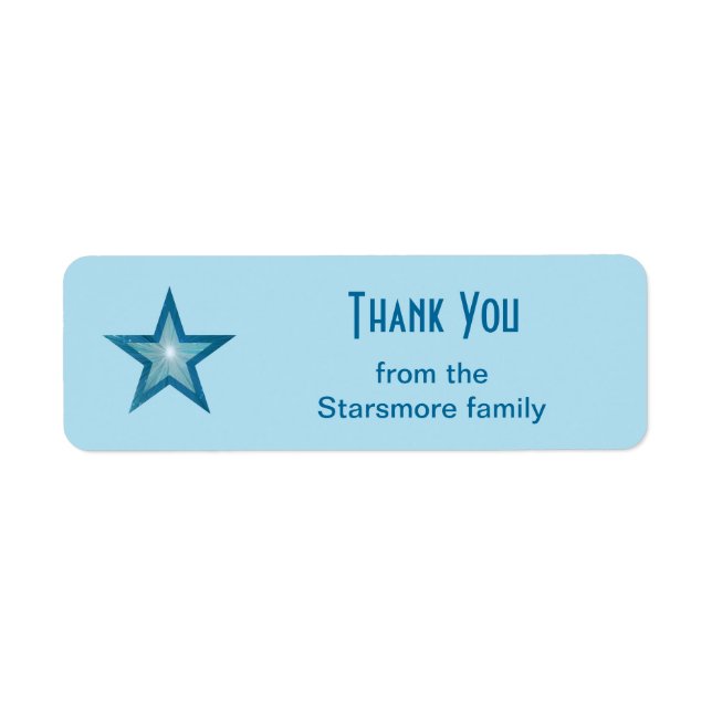 Blue Star 'Thank You' text small pale blue (Front)
