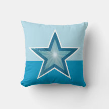 Blue Star throw pillow square two colour blue