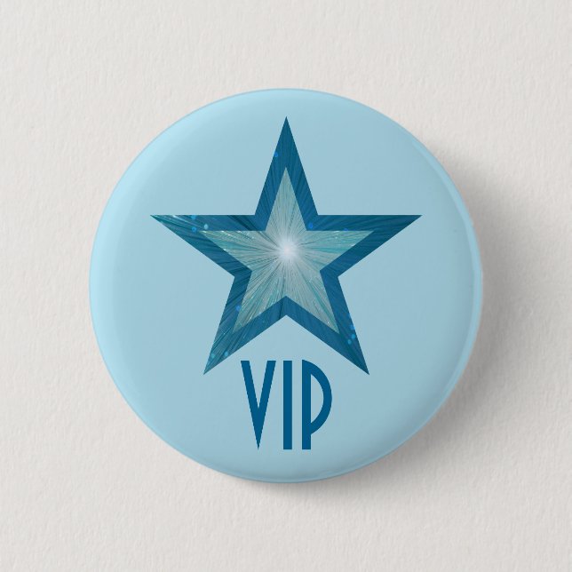 Blue Star 'VIP' button pale blue (Front)