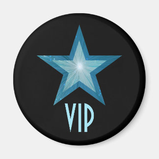 Blue Star 'VIP' fridge magnet round black