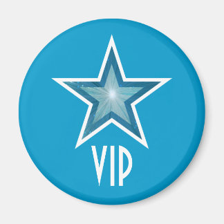 Blue Star 'VIP' fridge magnet round blue