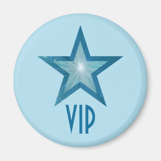 Blue Star 'VIP' fridge magnet round pale blue