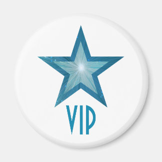 Blue Star 'VIP' fridge magnet round white