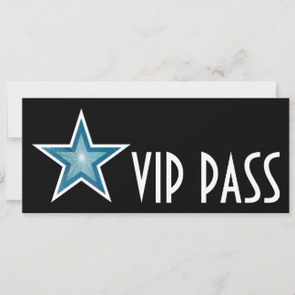 Blue Star 'VIP PASS' invitation black long