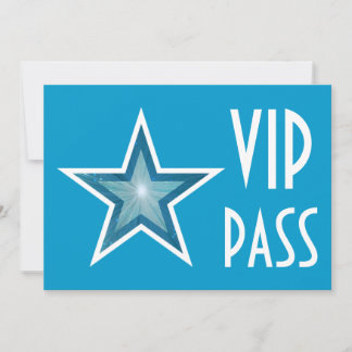 Blue Star 'VIP PASS' invitation blue horizontal