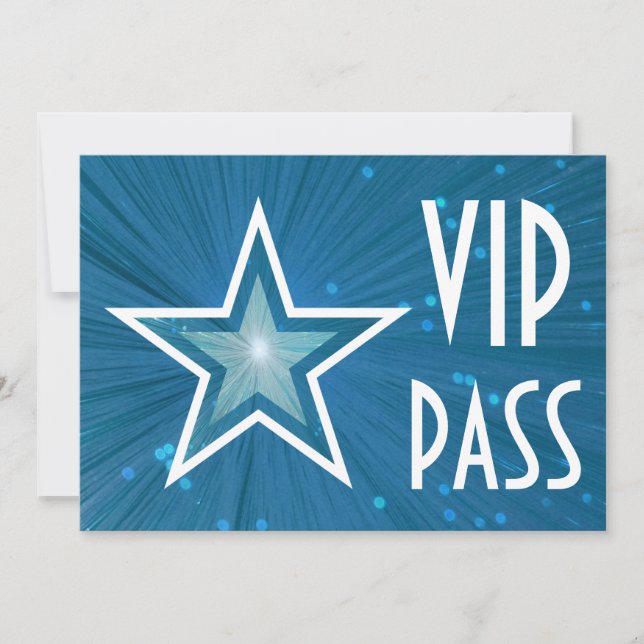 Blue Star 'VIP PASS' invitation horizontal (Front)
