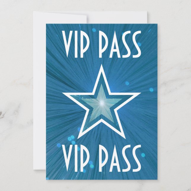 Blue Star 'VIP PASS' invitation white (Front)