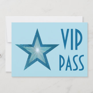 Blue Star 'VIP PASS' pale blue horizontal Invitation