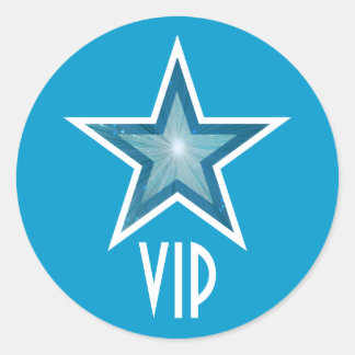 Blue Star VIP round sticker blue