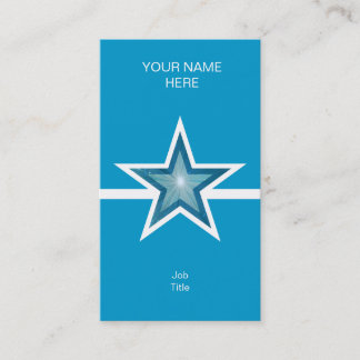 Blue Star white line business card blue vertical