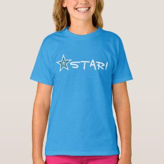 Blue Star White STAR! girl's t-shirt blue