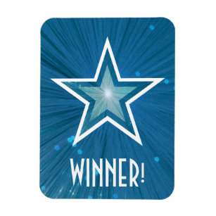 Blue Star 'Winner!' flexible magnet