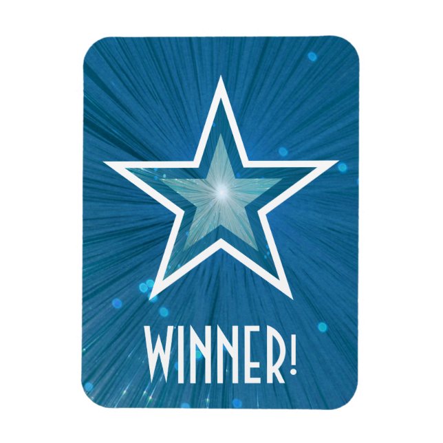 Blue Star 'Winner!' flexible magnet (Vertical)