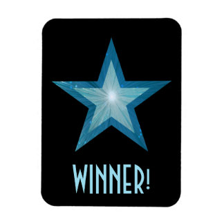 Blue Star 'Winner!' flexible magnet black