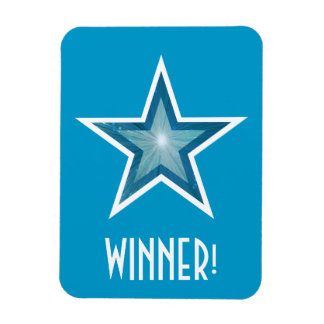 Blue Star 'Winner!' flexible magnet blue