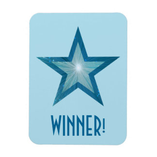 Blue Star 'Winner!' flexible magnet pale blue