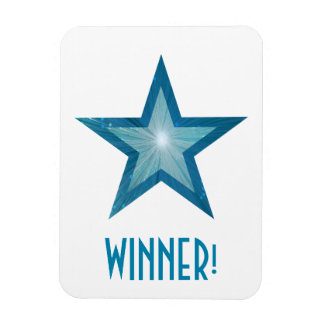 Blue Star 'Winner!' flexible magnet white
