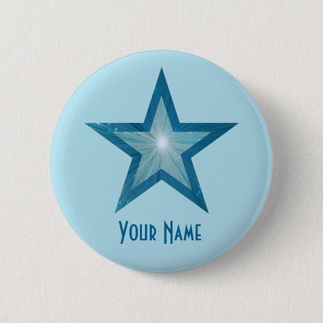Blue Star 'Your Name' button pale blue (Front)