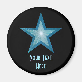 Blue Star 'Your Text' fridge magnet black