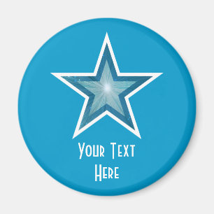 Blue Star 'Your Text' fridge magnet blue