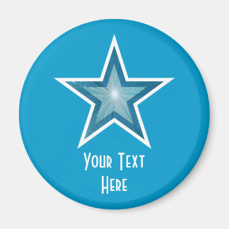Blue Star 'Your Text' fridge magnet blue