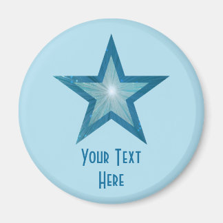 Blue Star 'Your Text' fridge magnet pale blue