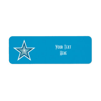 Blue Star 'Your Text' label small blue