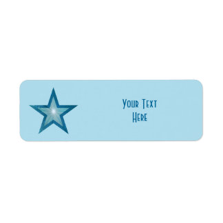 Blue Star 'Your Text' label small pale blue